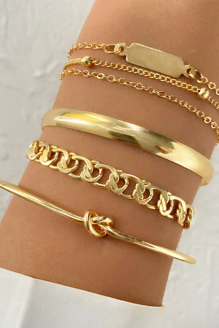 Set de 4 Pulseras de Cadena Metálica
