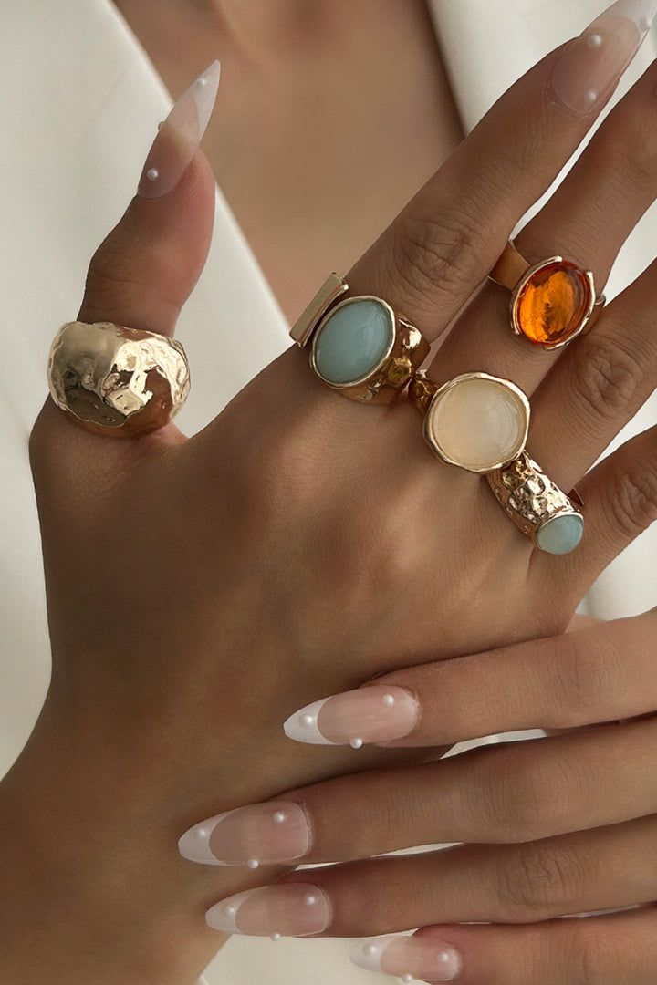Conjunto de Anillos Abiertos Decorados con Strass