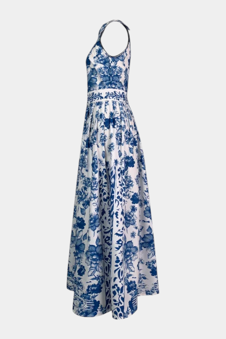 Vestido A-Line Floral con Cuello Solapa de Shante