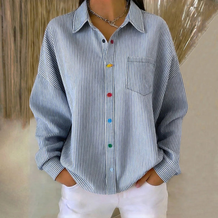 Rebeca™ | Camisa Casual de Rayas de Manga Larga