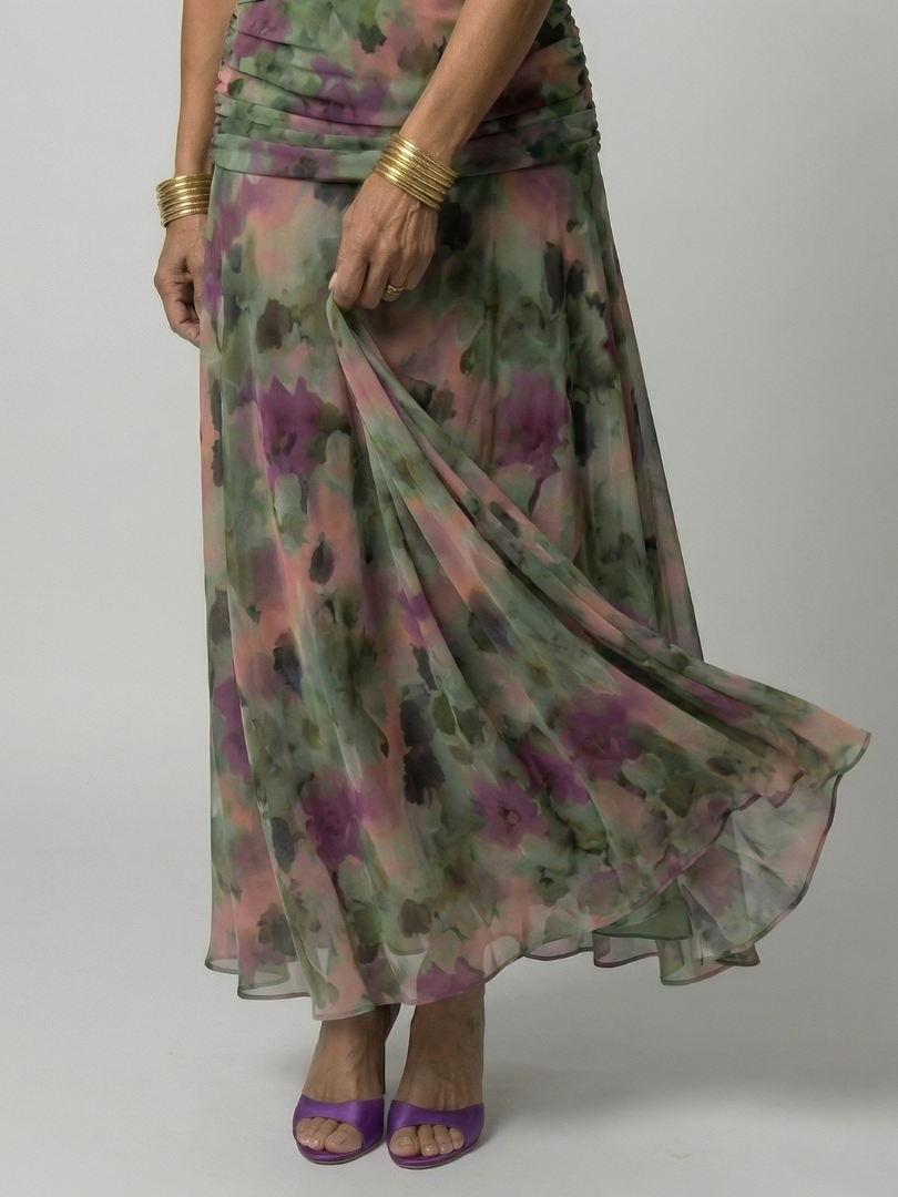Calena™ | Vestido Midi Off-Shoulder con Escote Drapé