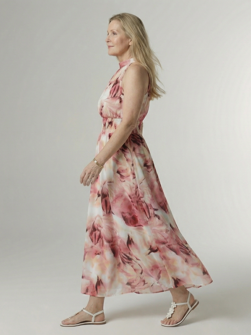 Silvana™ | Vestido Midi Halter con Cintura Ajustada