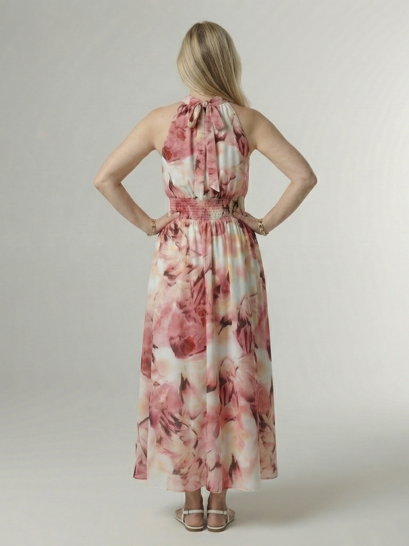 Silvana™ | Vestido Midi Halter con Cintura Ajustada