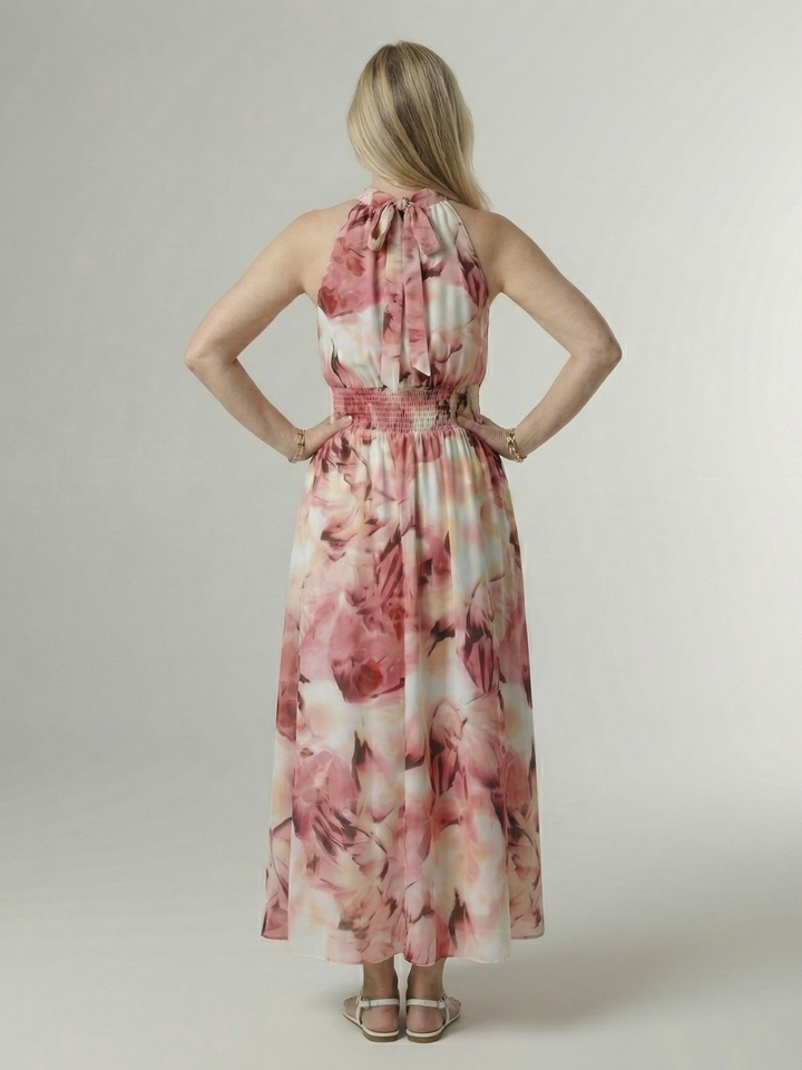 Silvana™ | Vestido Midi Halter con Cintura Ajustada