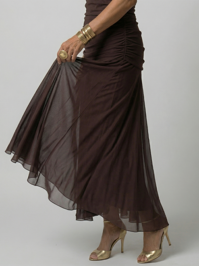 Calena™ | Vestido Midi Off-Shoulder con Escote Drapé