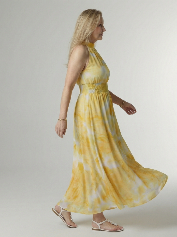 Silvana™ | Vestido Midi Halter con Cintura Ajustada