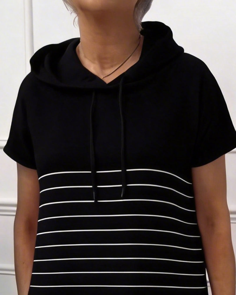 Gabriela™ | Vestido Casual con Capucha y Rayas Tejidas