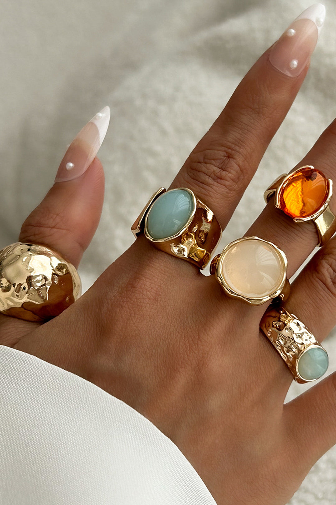 Conjunto de Anillos Abiertos Decorados con Strass