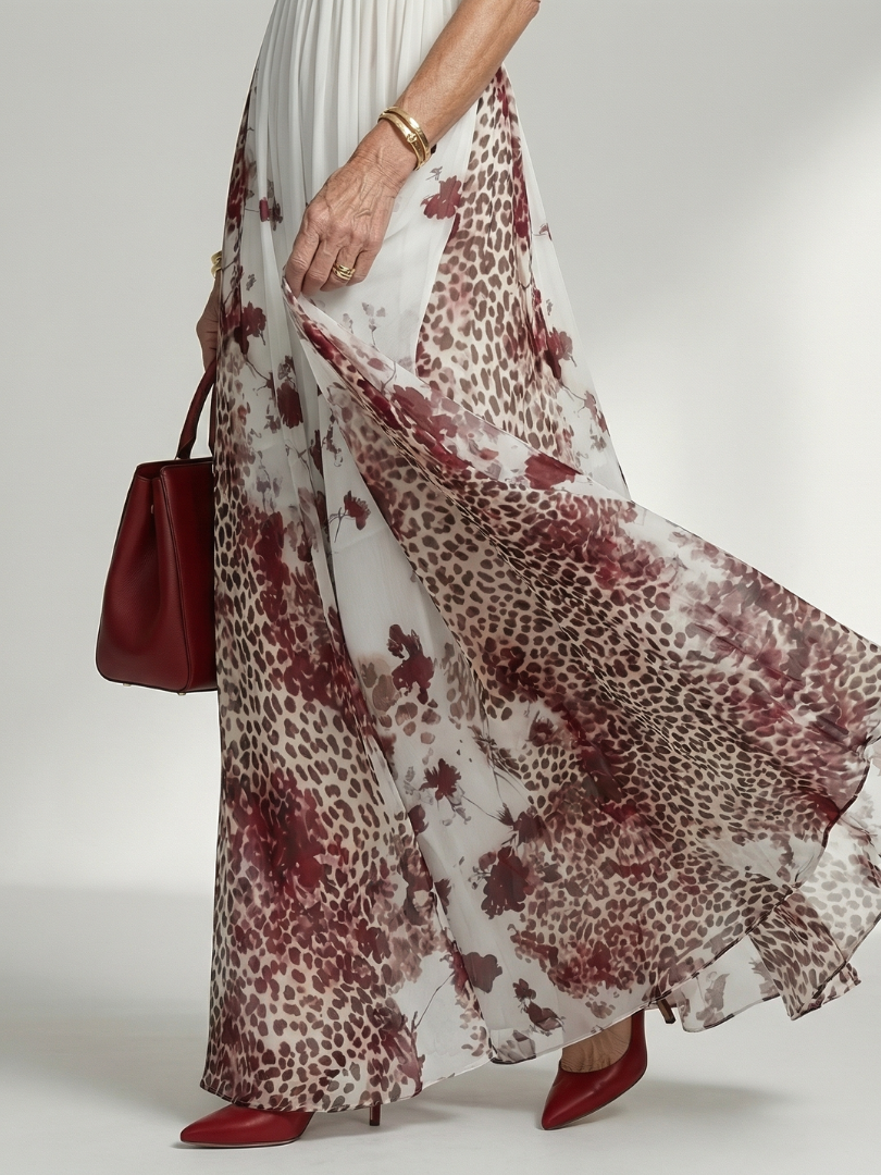 Orlena™ | Maxi Vestido Floral de Manga Larga con Falda Amplia