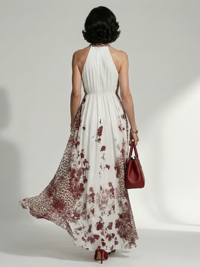 Orlena™ | Maxi Vestido Floral de Manga Larga con Falda Amplia