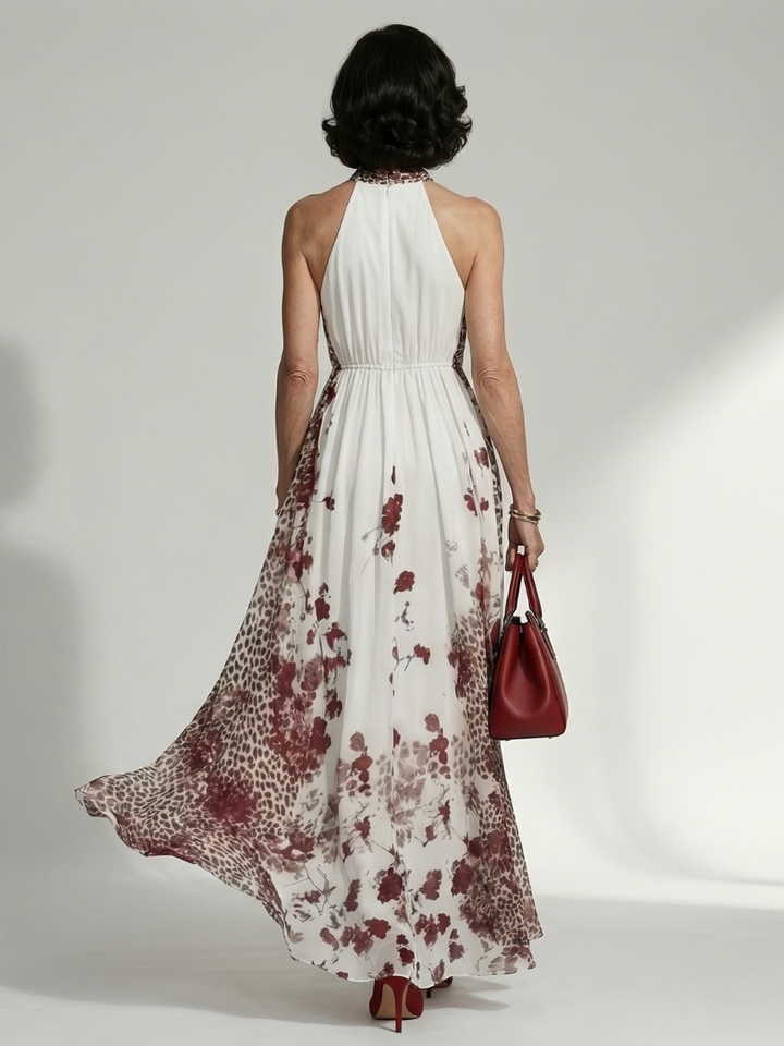 Orlena™ | Maxi Vestido Floral de Manga Larga con Falda Amplia