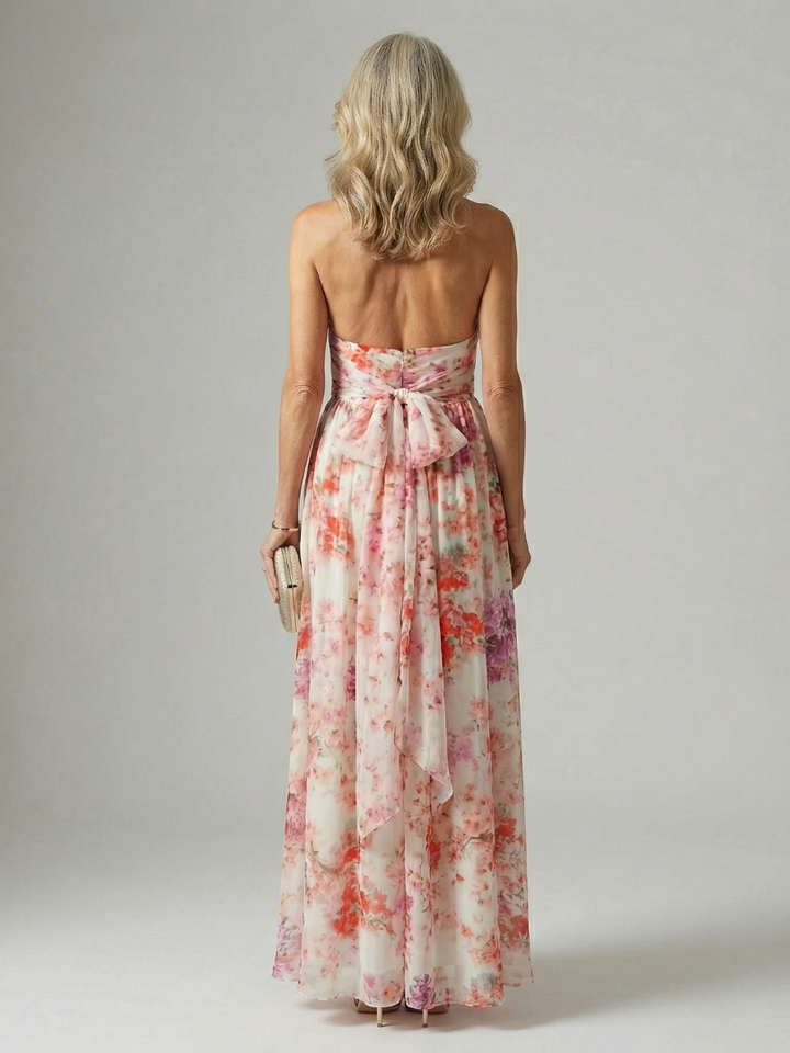 Elyana™ | Vestido Maxi Floral con Escote Halter de Tejido Suave