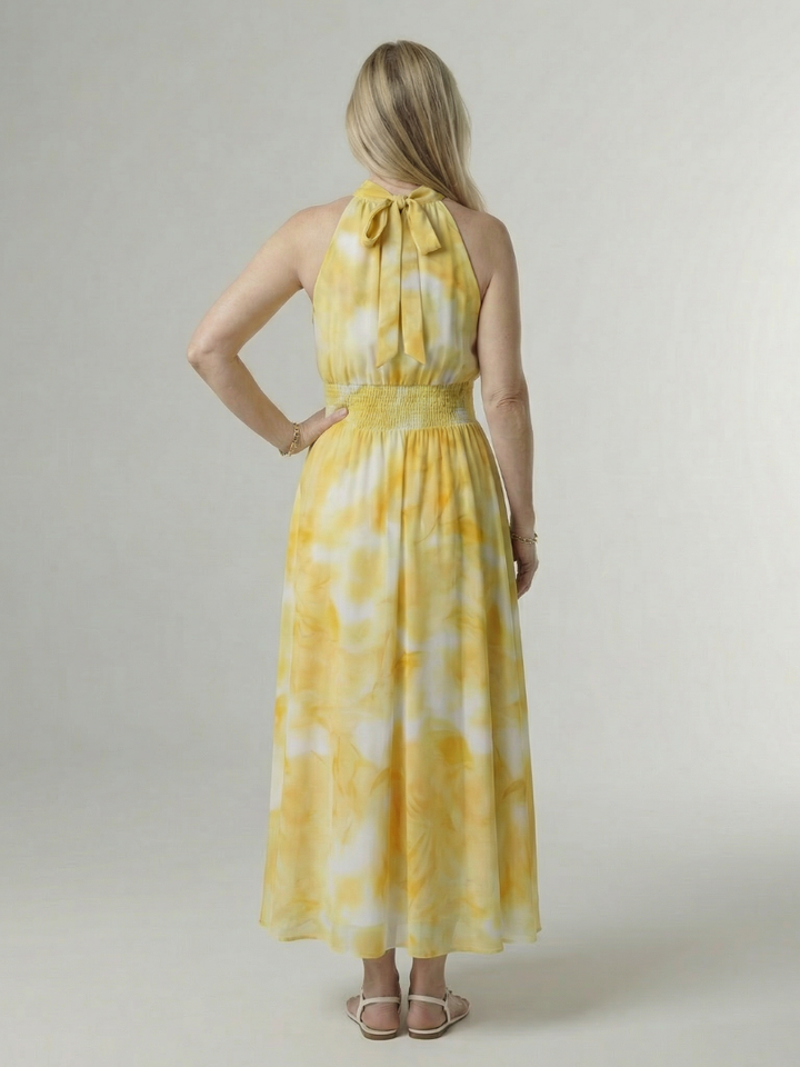 Silvana™ | Vestido Midi Halter con Cintura Ajustada