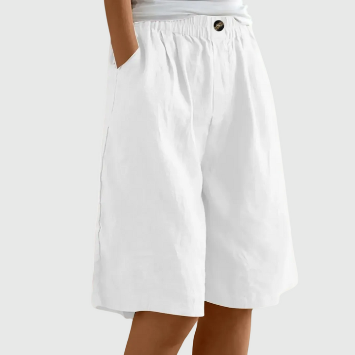 BYCELESSE | Pantalones Cortos Amplios con Cintura Elástica Femeninos