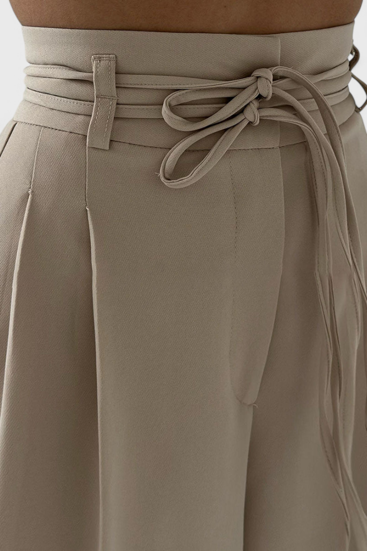 Sophie Pantalones de pierna ancha con lazo