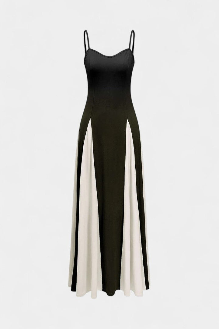 Catalina Bicolor Maxi Dress with Thin Straps