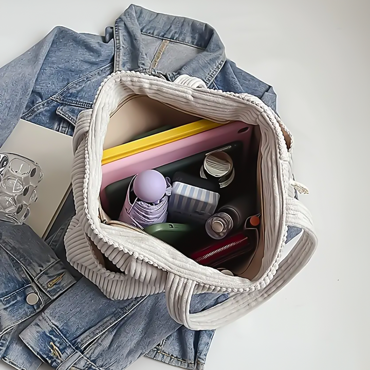 Tilda – Bolsa de hombro con diseño acanalado y detalle de cordón