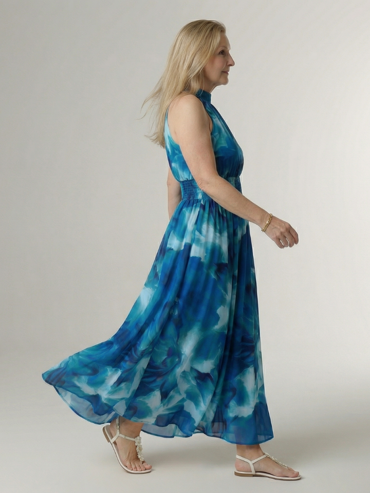 Silvana™ | Vestido Midi Halter con Cintura Ajustada