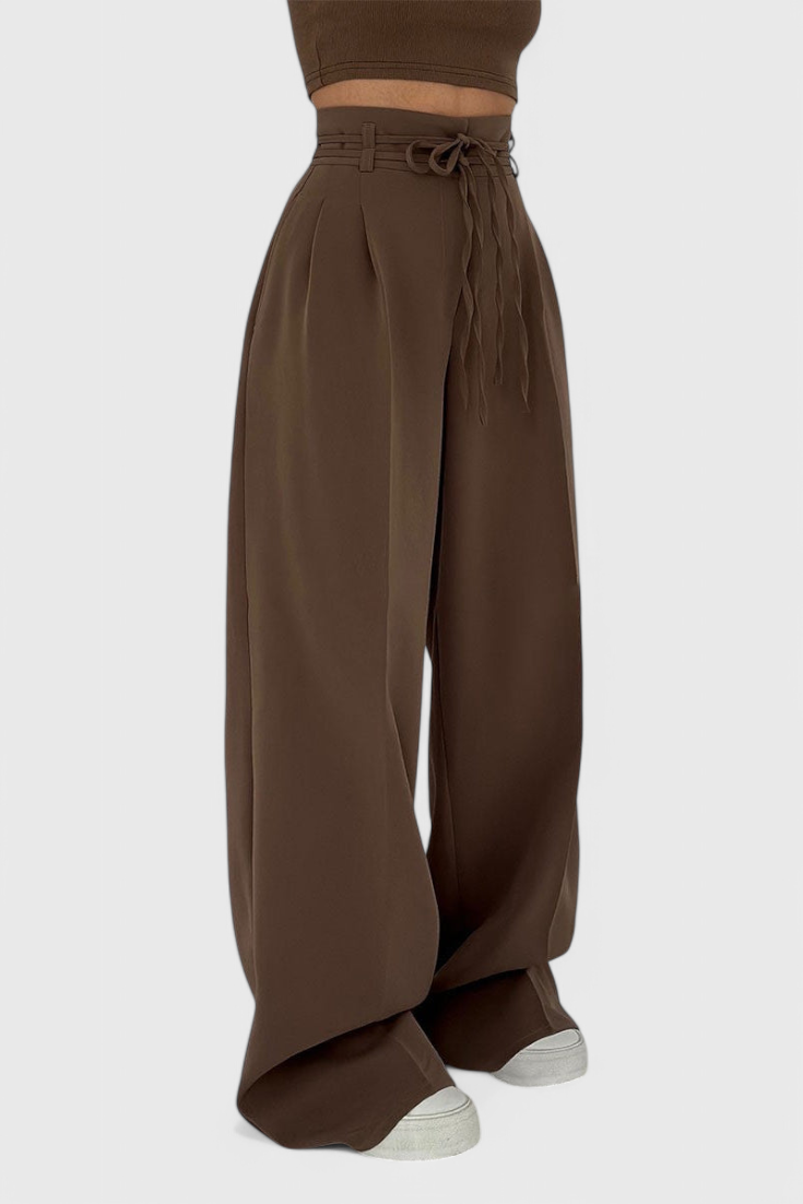 Sophie Pantalones de pierna ancha con lazo