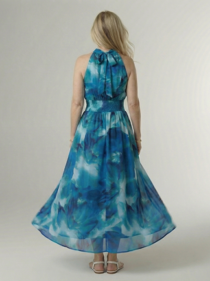 Silvana™ | Vestido Midi Halter con Cintura Ajustada