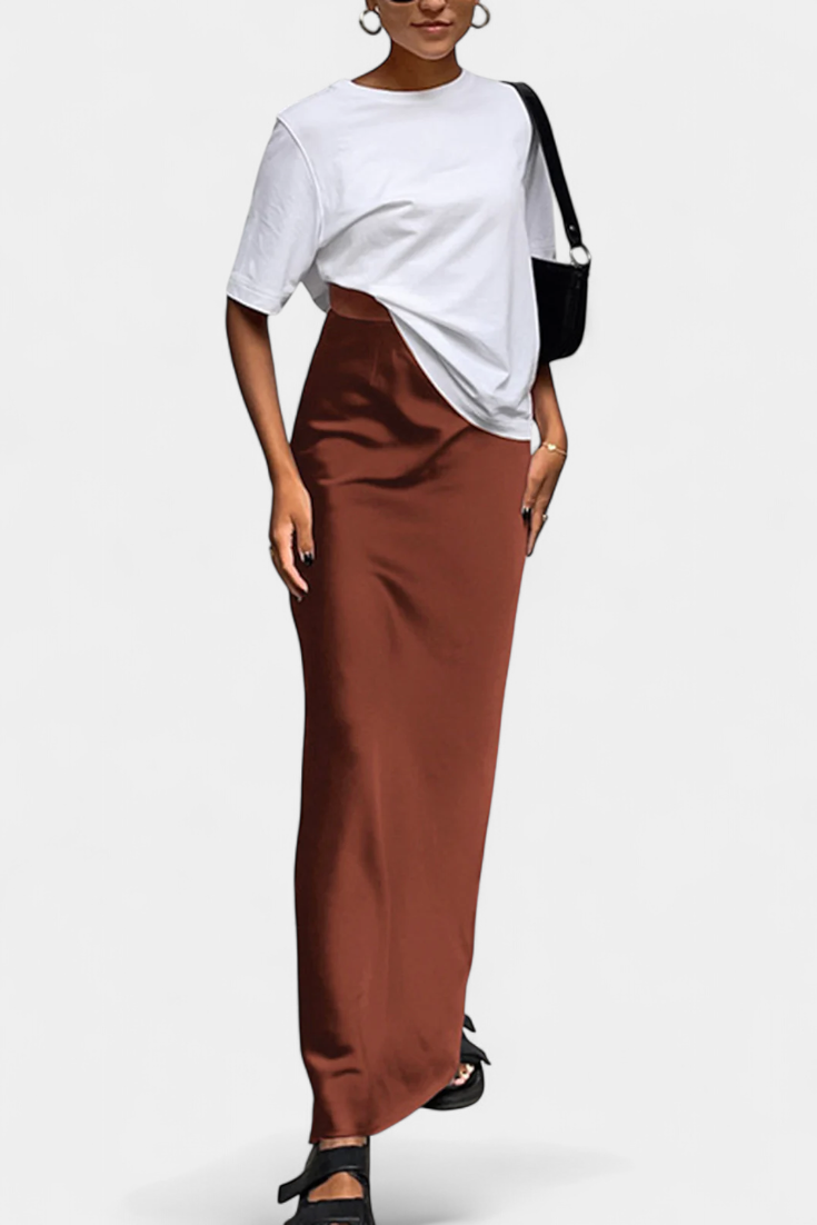 Fable Falda Maxi Utility con Diseño Sencillo y Acabado Elegante