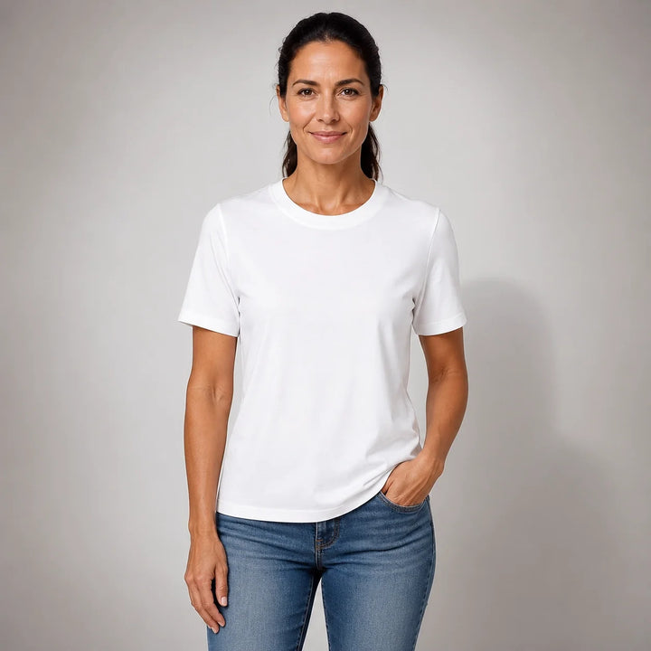Elena™ | Camiseta Básica de Color Sólido