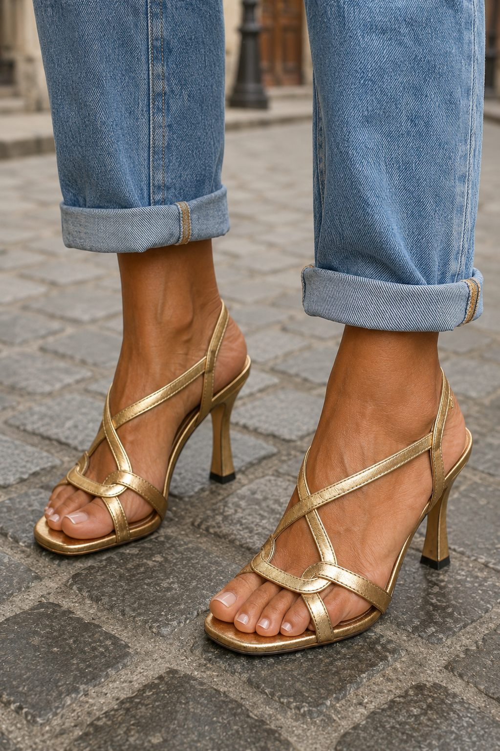 Valeria™ | Tacones Dorados Elegancia Confort