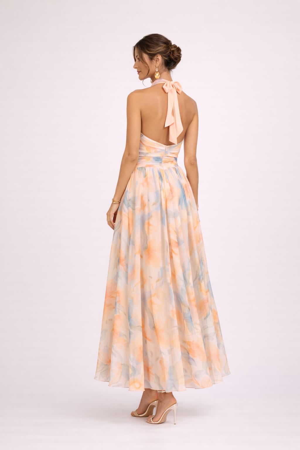 VALENTINA - Vestido Halter con Estampado Acuarela