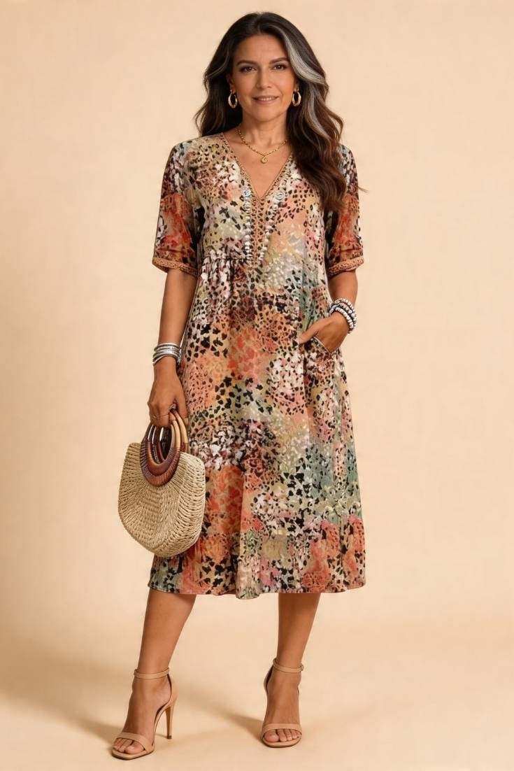 Iris™ | Vestido Liviano con Estampado Bohemio
