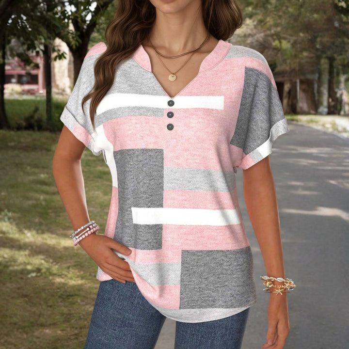 Macarena™ | Blusa de Color en Bloques con Escote en V