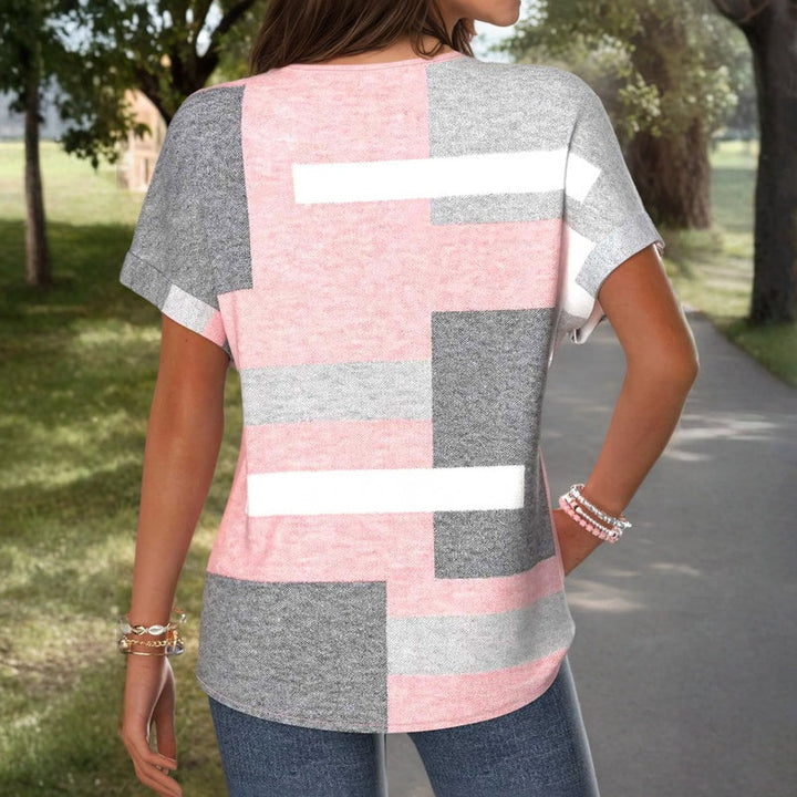 Macarena™ | Blusa de Color en Bloques con Escote en V