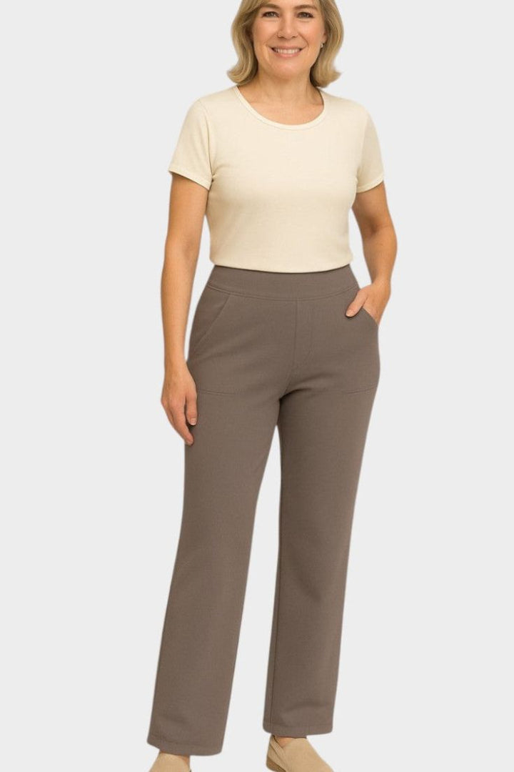 Calista™ | Pantalones de mujer de pierna ancha en marrón