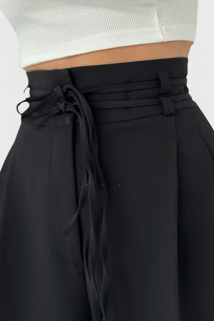 Sophie Pantalones de pierna ancha con lazo