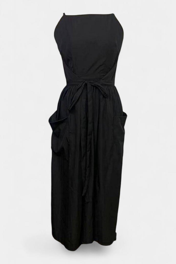 Vestido Largo Sin Tirantes Dezi con Cordones Laterales Ajustables