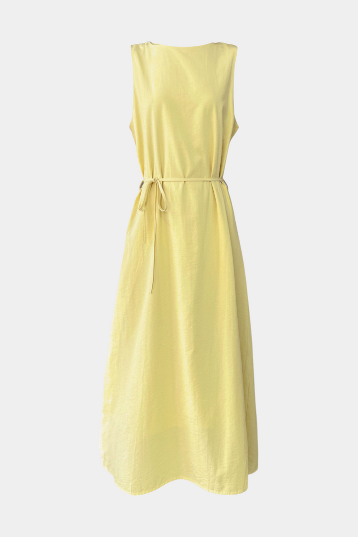 Vestido Sin Mangas Rosetta Suave con Lazo Ajustable