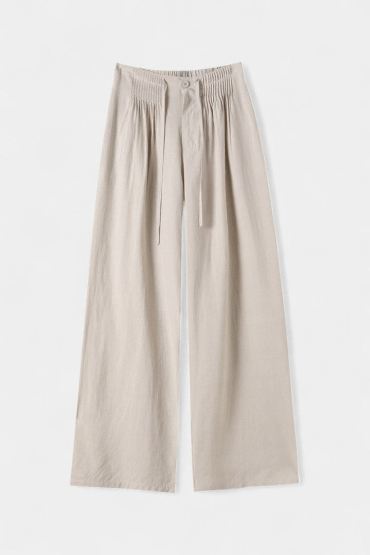 Ilyana Pantalones de Cintura Alta con Pierna Ancha