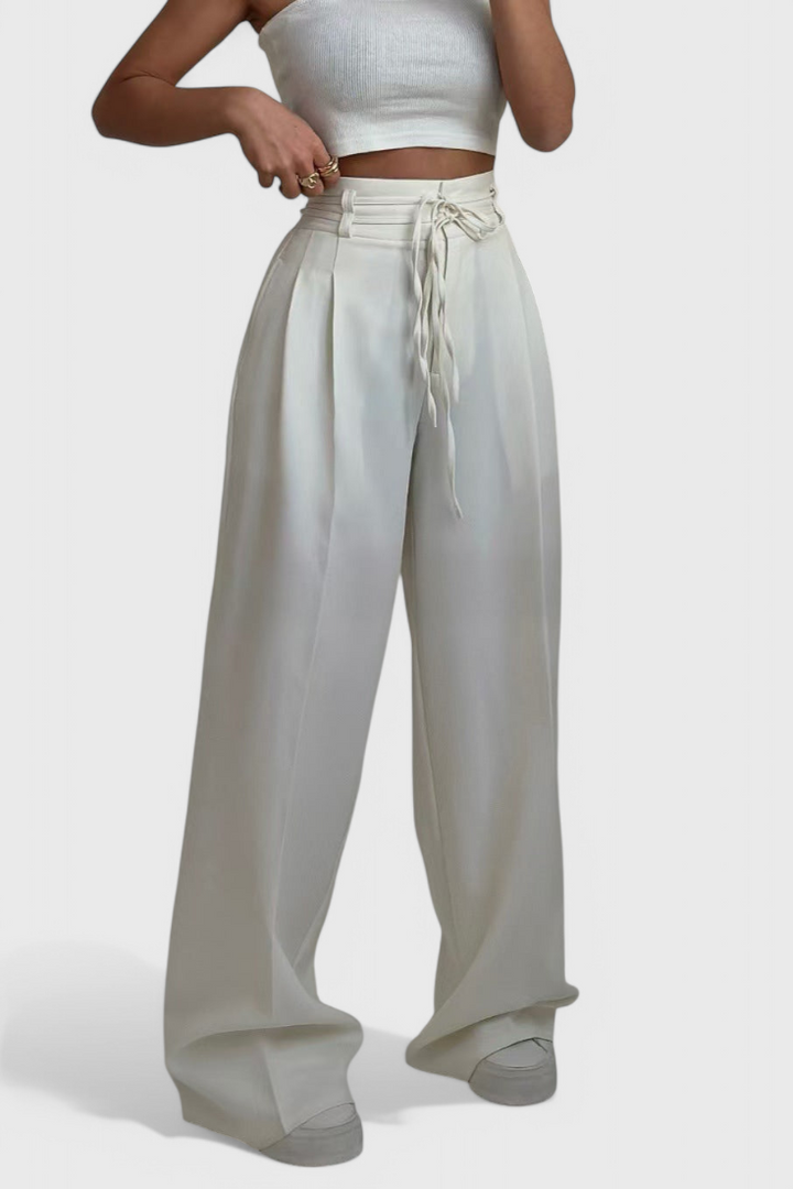 Sophie Pantalones de pierna ancha con lazo