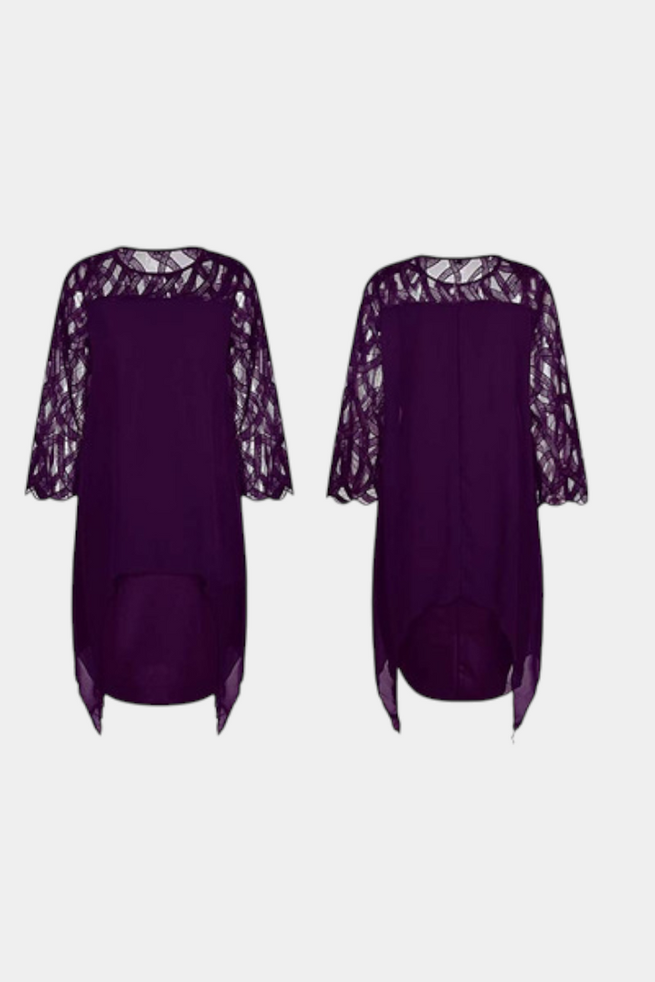 Vestido Plus Size Yana con Mangas de Encaje