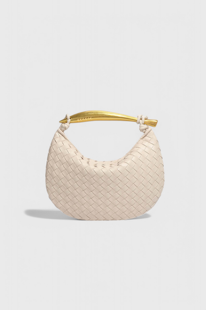 Bolso Woven Gerda con Asa Dorada