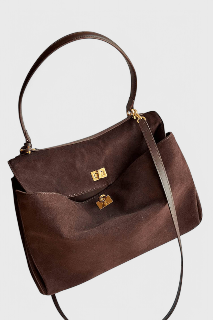 Bolso de Hombro de Ante Henna