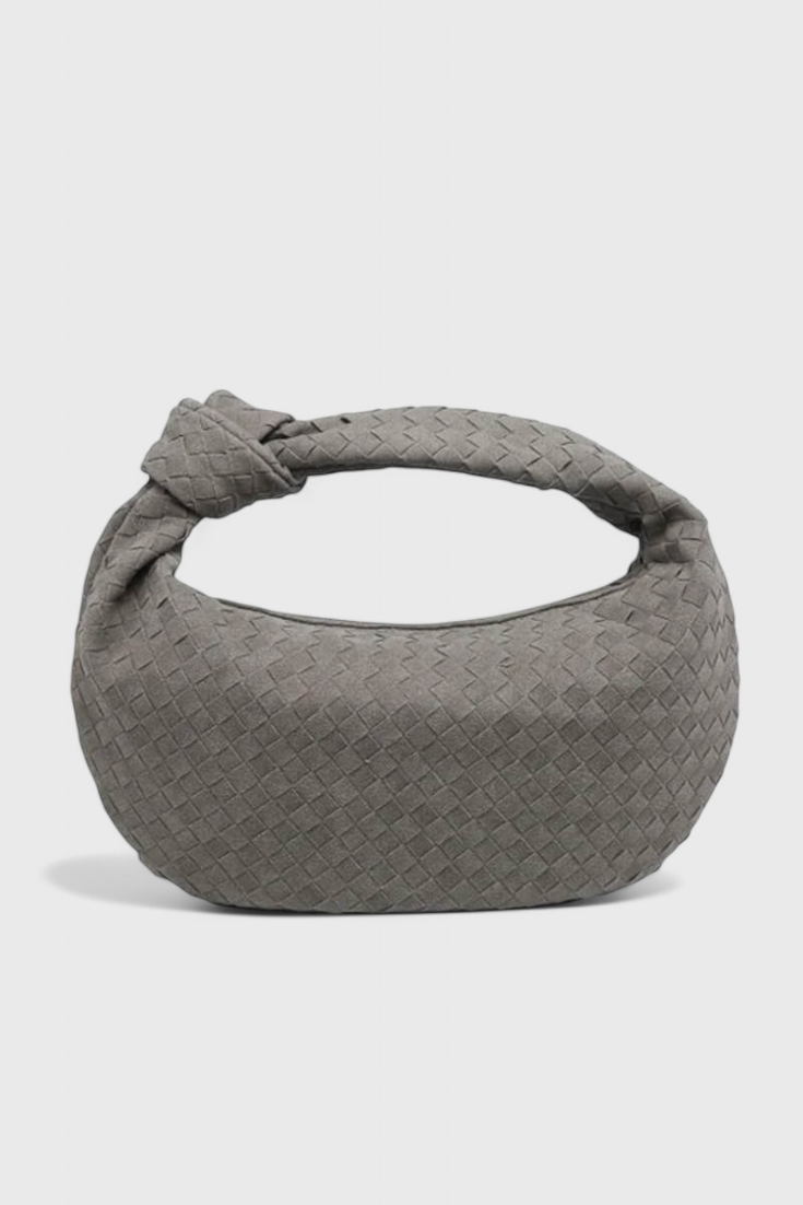 Lila Bolso Mediano Tejido con Detalle de Nudo