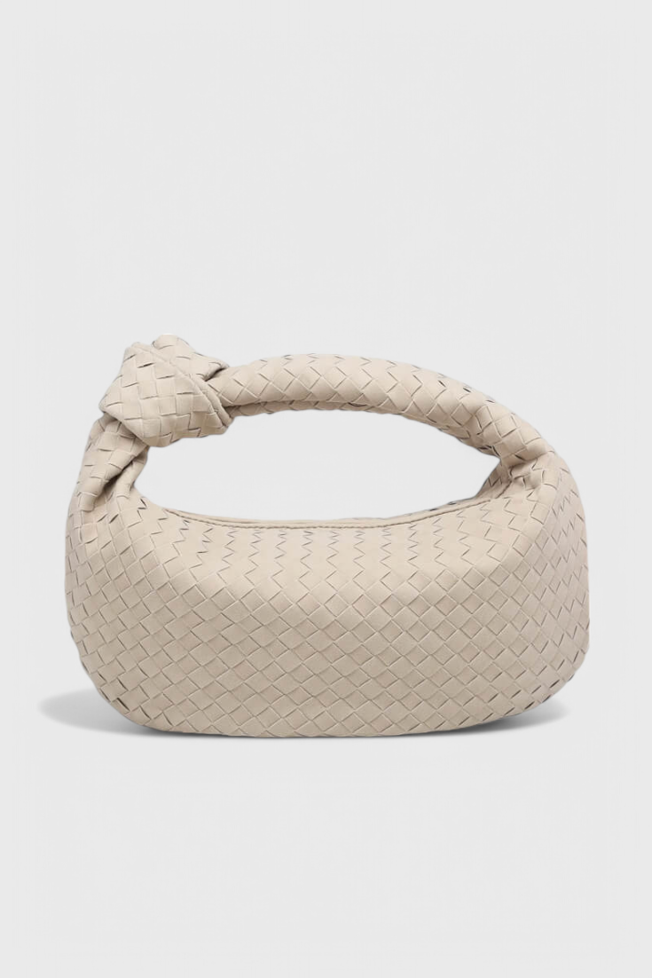 Lila Bolso Mediano Tejido con Detalle de Nudo