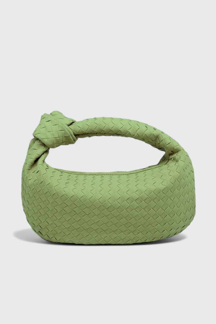 Lila Bolso Mediano Tejido con Detalle de Nudo