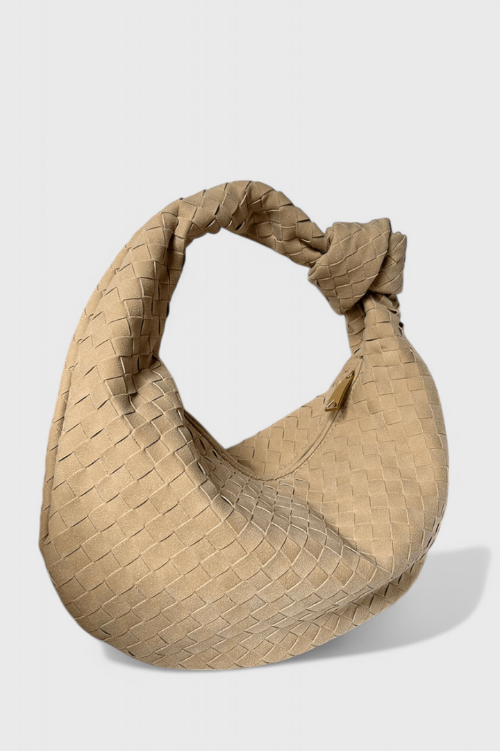 Lila Bolso Mediano Tejido con Detalle de Nudo