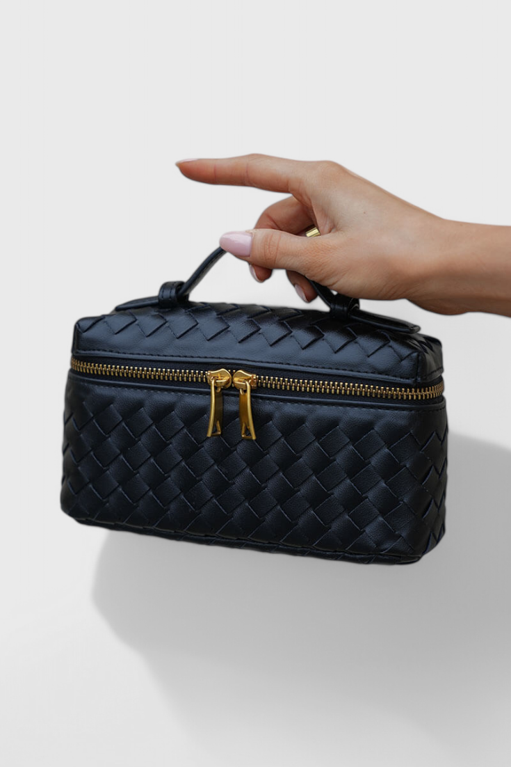 Milla Mini Woven Bag with Gold Accents