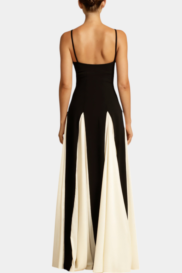 Catalina Bicolor Maxi Dress with Thin Straps