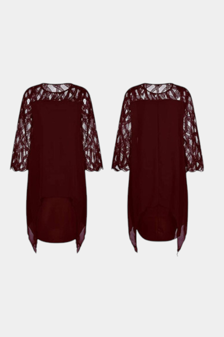 Vestido Plus Size Yana con Mangas de Encaje