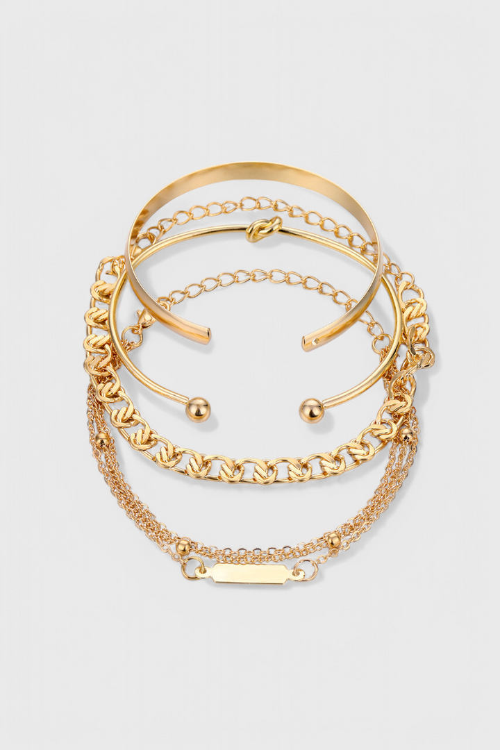 Set de 4 Pulseras de Cadena Metálica