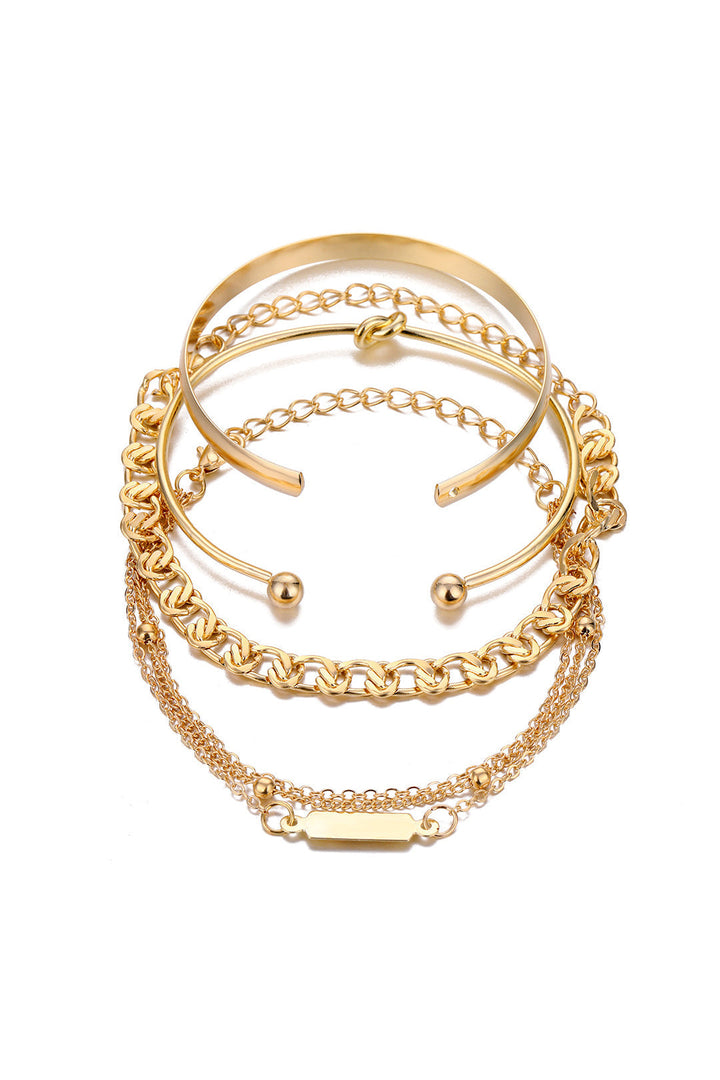 Set de 4 Pulseras de Cadena Metálica