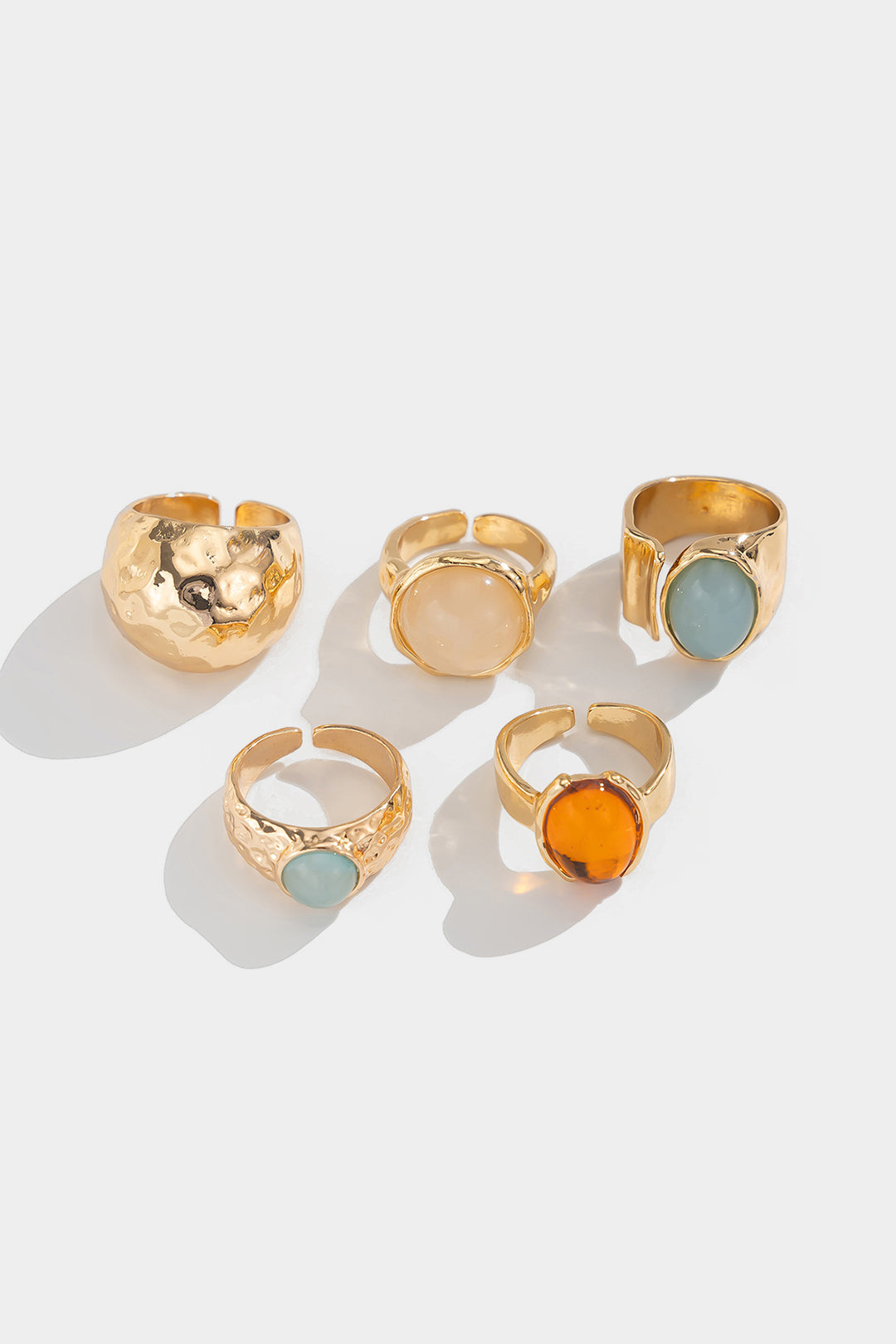 Conjunto de Anillos Abiertos Decorados con Strass